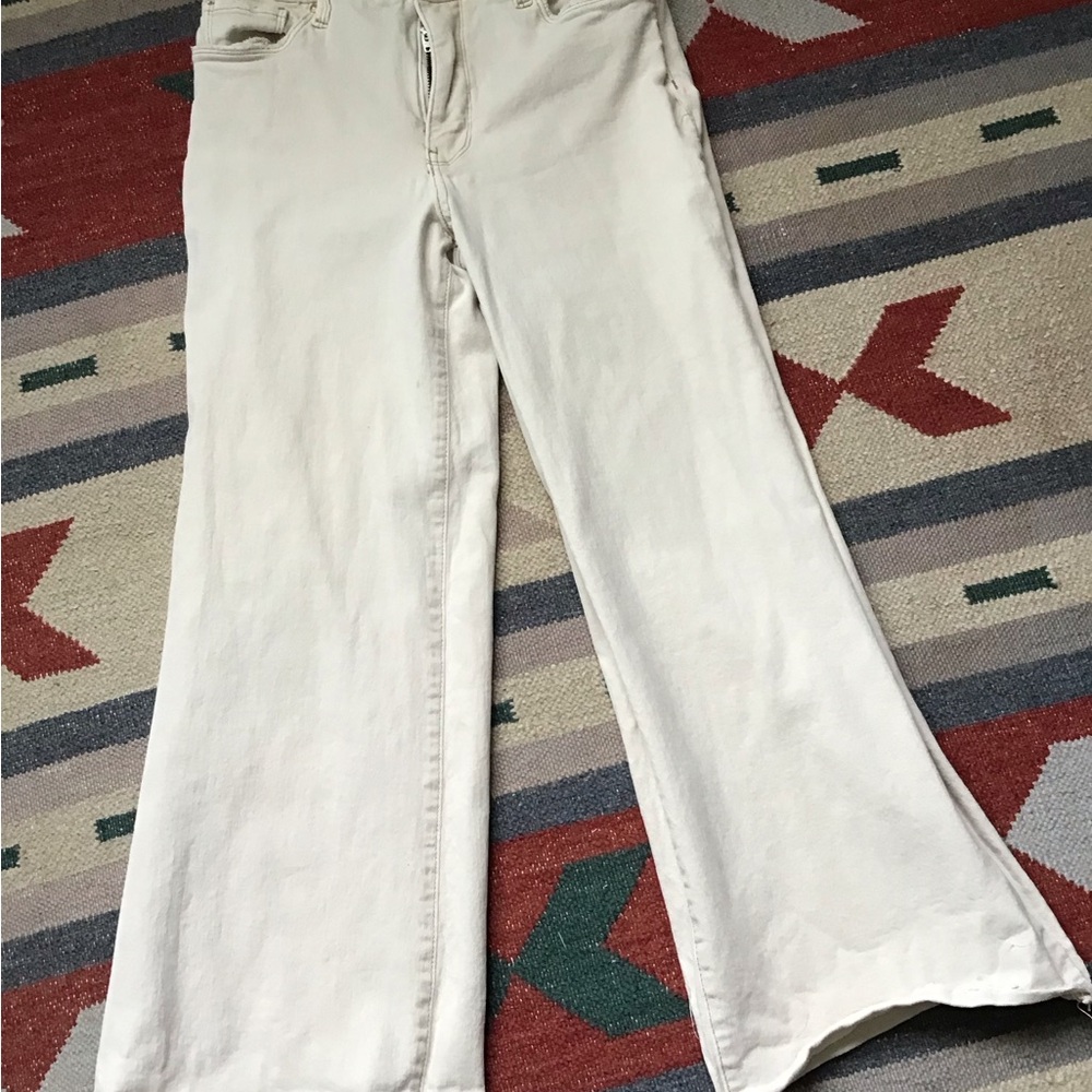 KUT sz 0 off white stretch wide legs